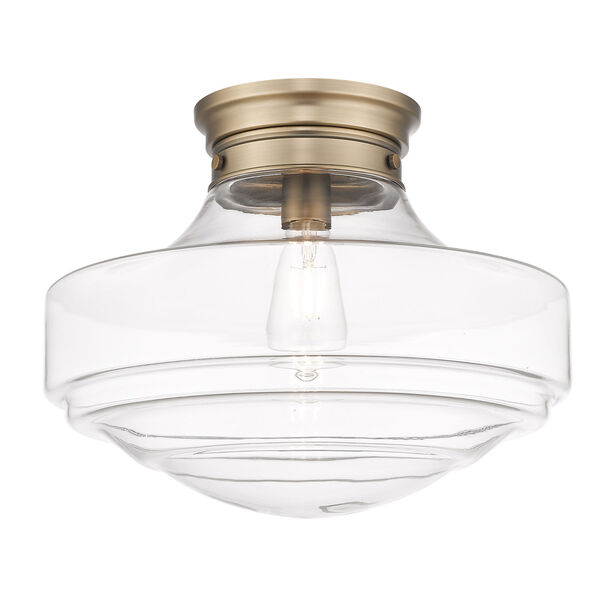 Ingalls Modern Brass 16-Inch One-Light Semi-Flush with Clear Glass, image 1